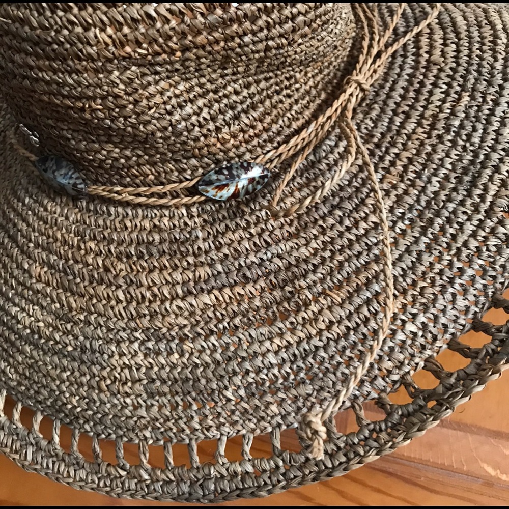 EUC SUNDANCE CATALOG RAFFIA SUN HAT FLORA BELLA